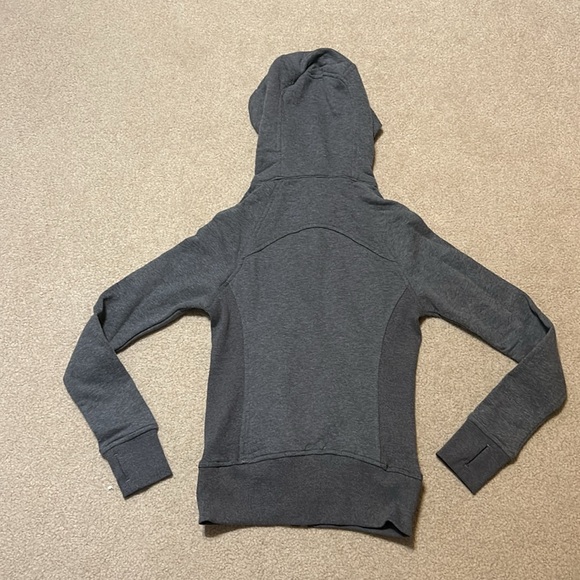 Full zip sweatshirt hoodie dark grey no size tag or dot size xs to small - Picture 2 of 6